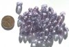 50 9x6mm Amethyst Lustre Ridged Oval Nuggets 